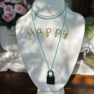 Tiffany @ Co necklace with LV black lock and keys impeccable